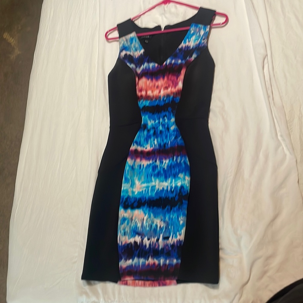 A.BYER DRESS ! size 3 black with blue and purple dress
